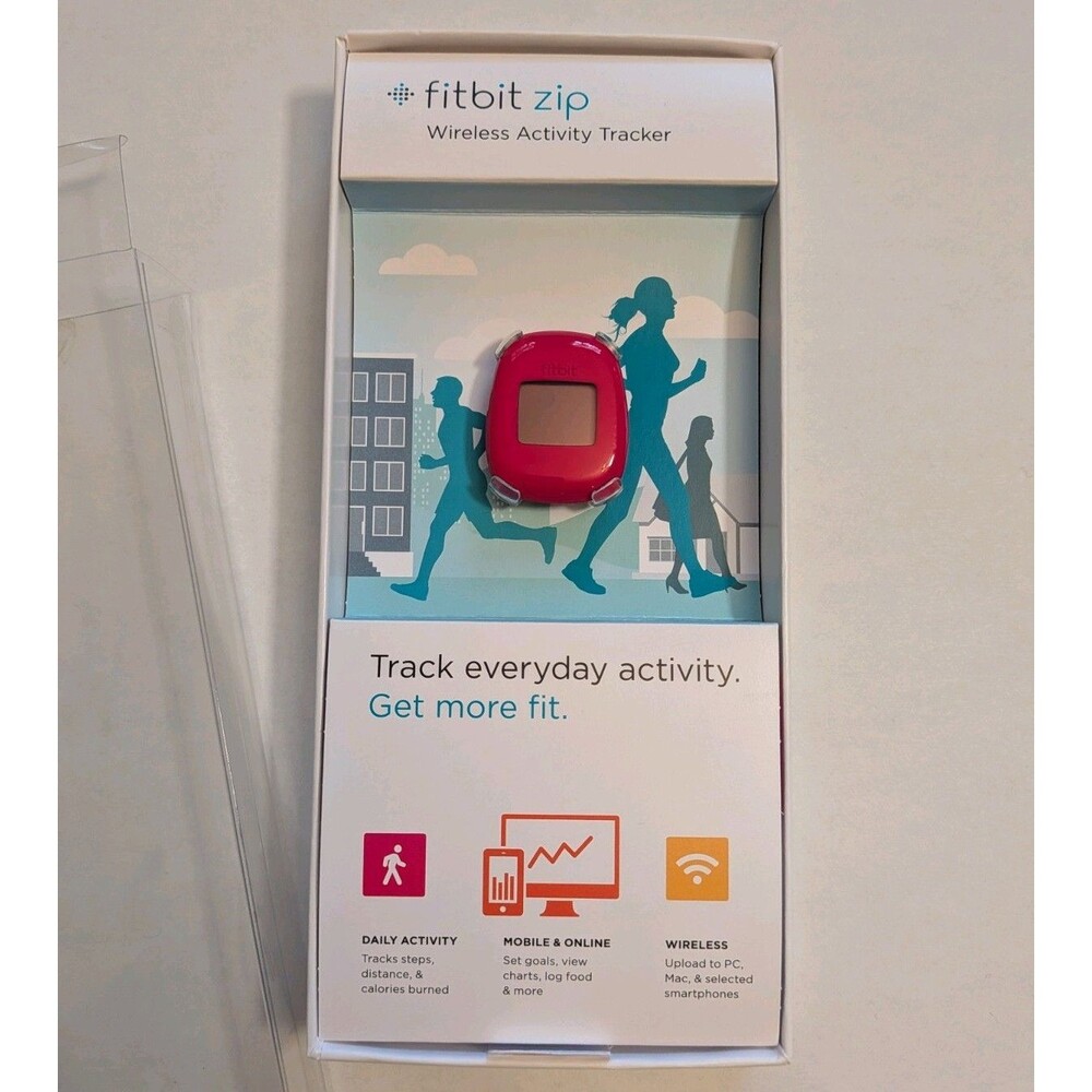Fitbit Zip Wireless Activity Calories Steps Tracker Clip On Pedometer Pink Works